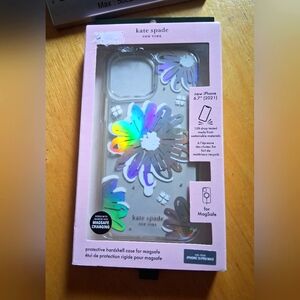 COPY - Kate Spade Hardshell Case for iPhone 13 Pro Max - Silver Floral Design